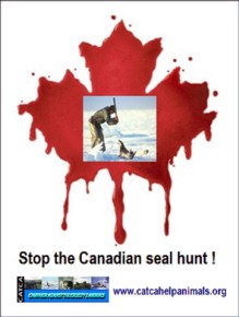 Tegoroczne logo akcji na rzecz powstrzymania rzezi fok w Kanadzie, prowadzonej przez Kampanie Przeciw Okrucieństwu Wobec Zwierząt (CATCA)
