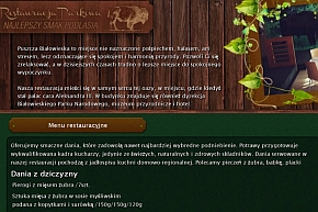 Fragmenty strony z menu jednej z białowieskich restauracji